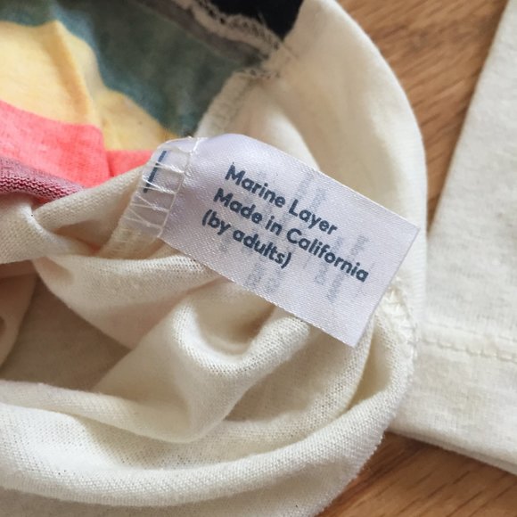 MARINE LAYER RE-SPUN STRIPE L/S CREW SHIRT S M L - Picture 6 of 9